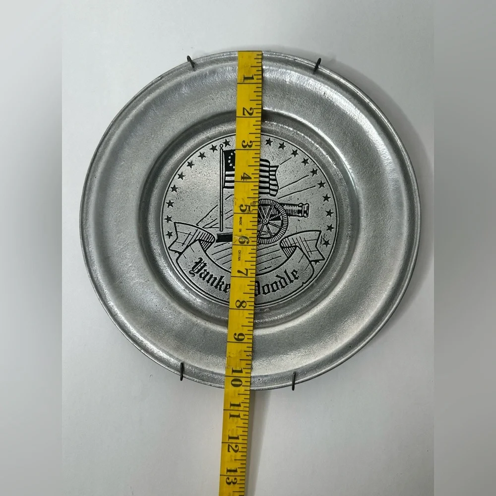 Old Mill Ent. Yankee Doodle Pewter Plate Betsy Ross Flag Stars American‎ Rare
